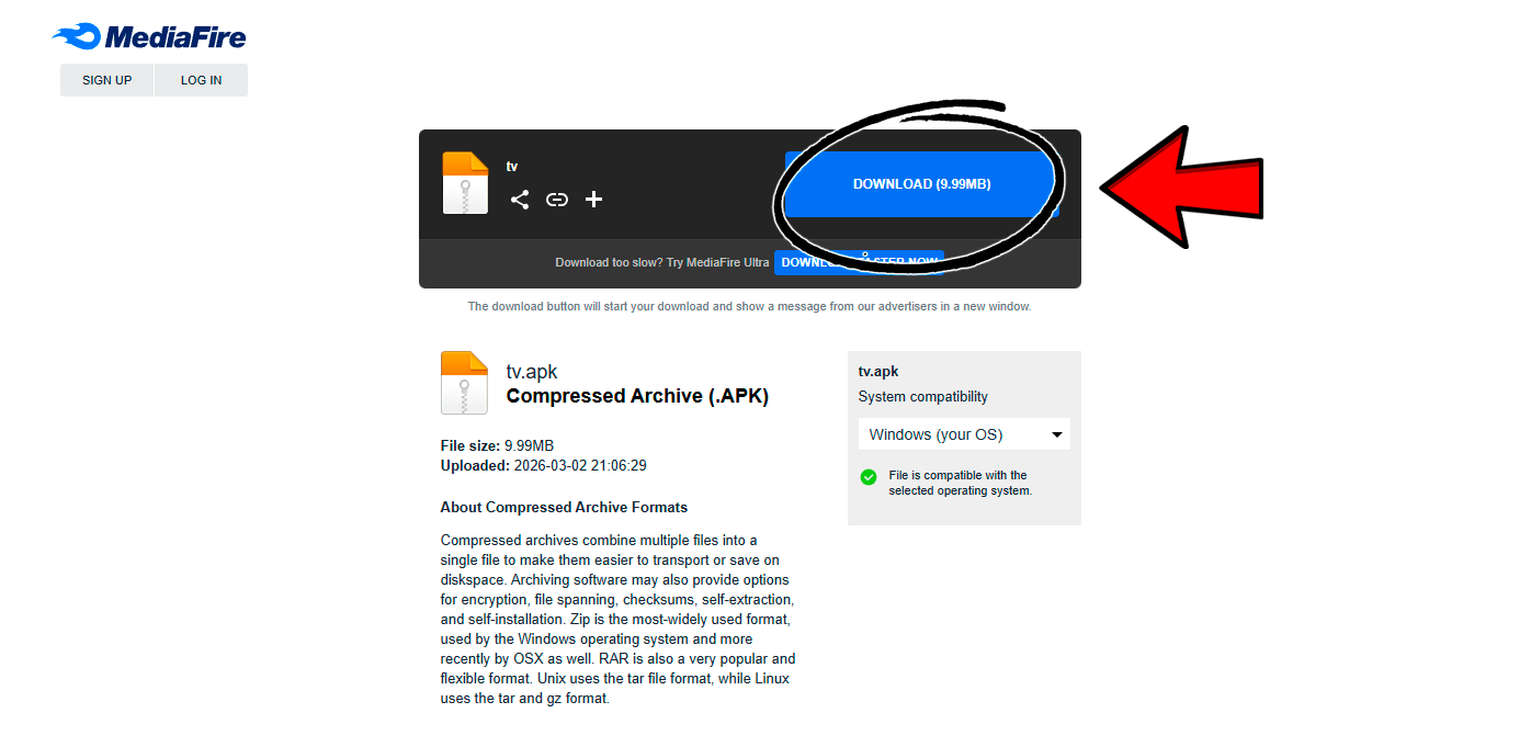 Botón azul de descarga